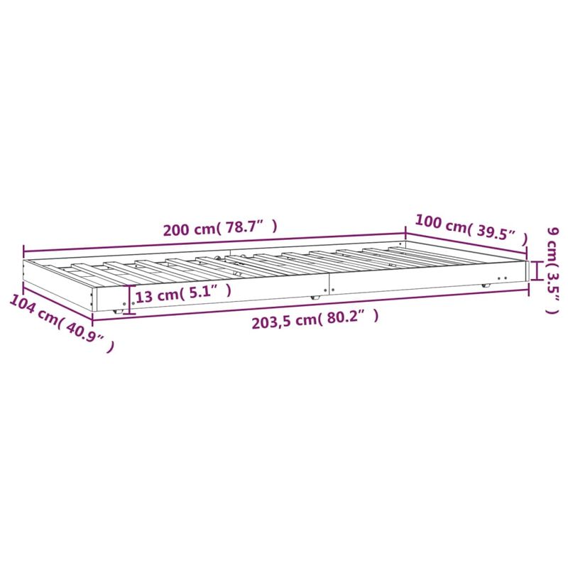 Casa si Gradina - Mobilier - Paturi si accesorii - Paturi - Cadru de pat, 100x200 cm, lemn masiv de pin - Infinity.ro