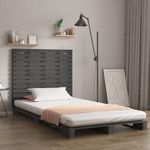Casa si Gradina - Mobilier - Paturi si accesorii - Accesorii paturi - Tablie de pat pentru perete, gri, 106x3x91,5 cm, lemn masiv pin - Infinity.ro