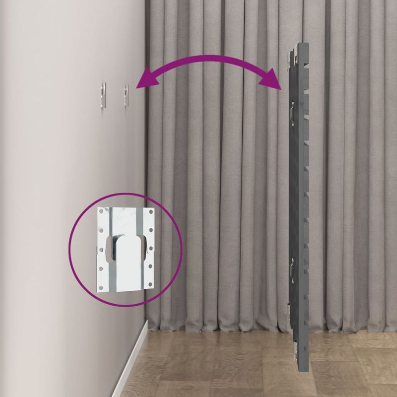 Casa si Gradina - Mobilier - Paturi si accesorii - Accesorii paturi - Tablie de pat pentru perete, gri, 106x3x91,5 cm, lemn masiv pin - Infinity.ro