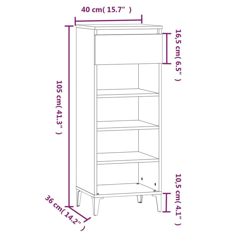 Casa si Gradina - Mobilier - Organizare si depozitare - Organizator incaltaminte - Pantofar, negru, 40x36x105 cm, lemn prelucrat - Infinity.ro