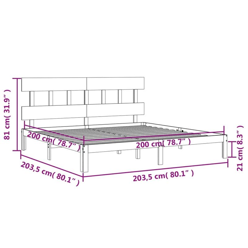 Casa si Gradina - Mobilier - Paturi si accesorii - Paturi - Cadru de pat cu tablie single mic, maro miere, 200x200 cm, lemn masiv - Infinity.ro