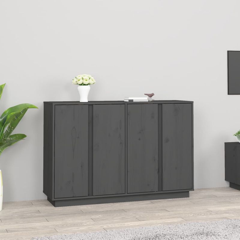 Casa si Gradina - Mobilier - Comode si corpuri - Comode - Servanta, gri, 120x35x80 cm, lemn masiv de pin - Infinity.ro