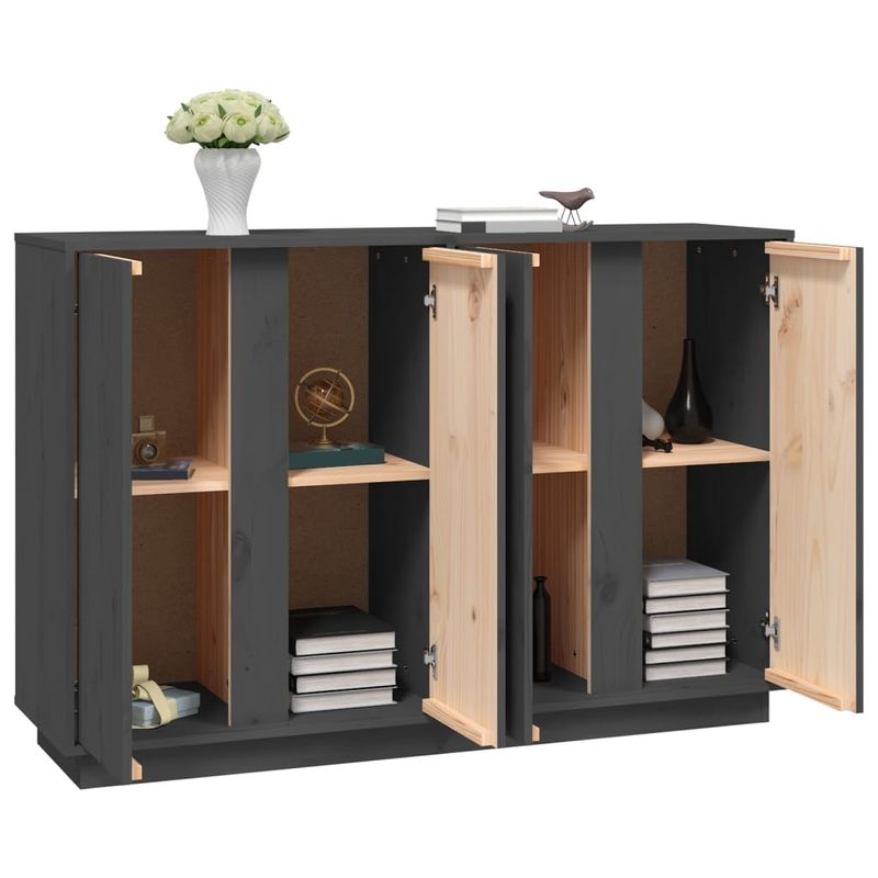 Casa si Gradina - Mobilier - Comode si corpuri - Comode - Servanta, gri, 120x35x80 cm, lemn masiv de pin - Infinity.ro