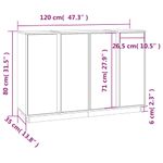 Casa si Gradina - Mobilier - Comode si corpuri - Comode - Servanta, gri, 120x35x80 cm, lemn masiv de pin - Infinity.ro