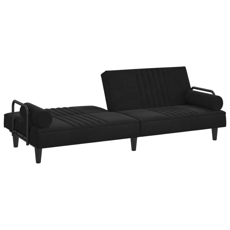 Casa si Gradina - Mobilier - Canapele si coltare - Canapele - Canapea extensibila cu cotiere, negru, catifea - Infinity.ro