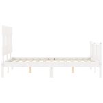 Casa si Gradina - Mobilier - Paturi si accesorii - Paturi - Cadru de pat cu tablie single mic, alb, 140x200 cm, lemn masiv - Infinity.ro