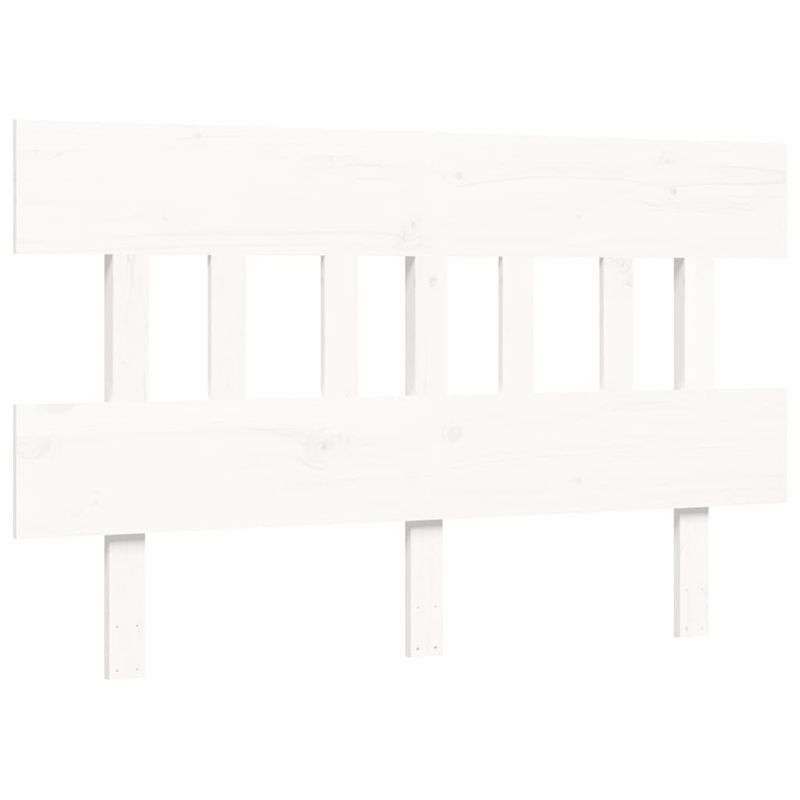 Casa si Gradina - Mobilier - Paturi si accesorii - Paturi - Cadru de pat cu tablie single mic, alb, 140x200 cm, lemn masiv - Infinity.ro