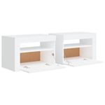Casa si Gradina - Mobilier - Comode si corpuri - Noptiere - Noptiere cu LED-uri, 2 buc., alb, 60x35x40 cm - Infinity.ro