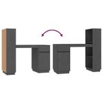 Casa si Gradina - Mobilier - Mese si birouri - Birouri - Birou, gri, 110x53x117 cm, lemn masiv de pin - Infinity.ro