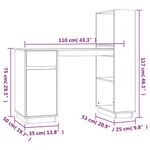Casa si Gradina - Mobilier - Mese si birouri - Birouri - Birou, gri, 110x53x117 cm, lemn masiv de pin - Infinity.ro
