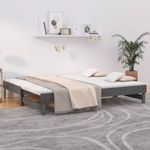 Casa si Gradina - Mobilier - Paturi si accesorii - Paturi - Pat de zi extensibil, gri, 2x(90x200) cm, lemn masiv de pin - Infinity.ro