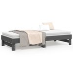 Casa si Gradina - Mobilier - Paturi si accesorii - Paturi - Pat de zi extensibil, gri, 2x(90x200) cm, lemn masiv de pin - Infinity.ro