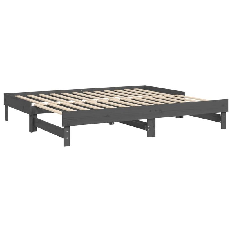 Casa si Gradina - Mobilier - Paturi si accesorii - Paturi - Pat de zi extensibil, gri, 2x(90x200) cm, lemn masiv de pin - Infinity.ro