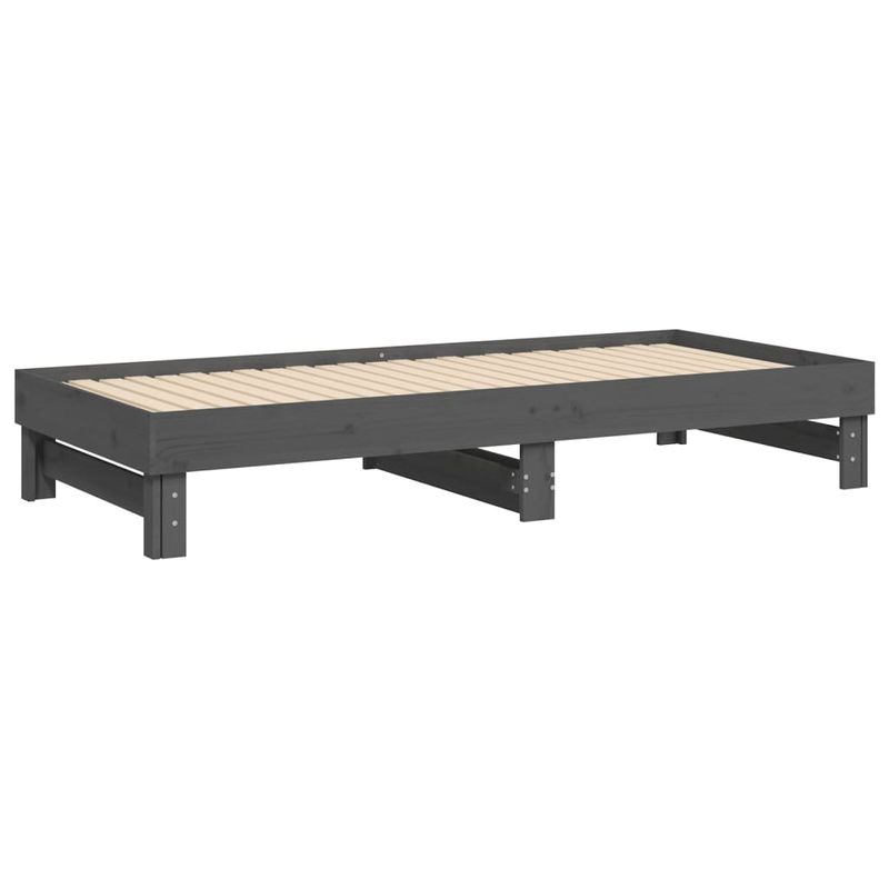 Casa si Gradina - Mobilier - Paturi si accesorii - Paturi - Pat de zi extensibil, gri, 2x(90x200) cm, lemn masiv de pin - Infinity.ro