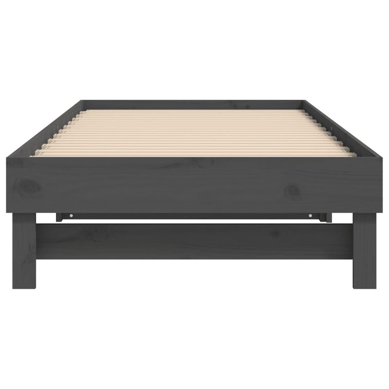 Casa si Gradina - Mobilier - Paturi si accesorii - Paturi - Pat de zi extensibil, gri, 2x(90x200) cm, lemn masiv de pin - Infinity.ro