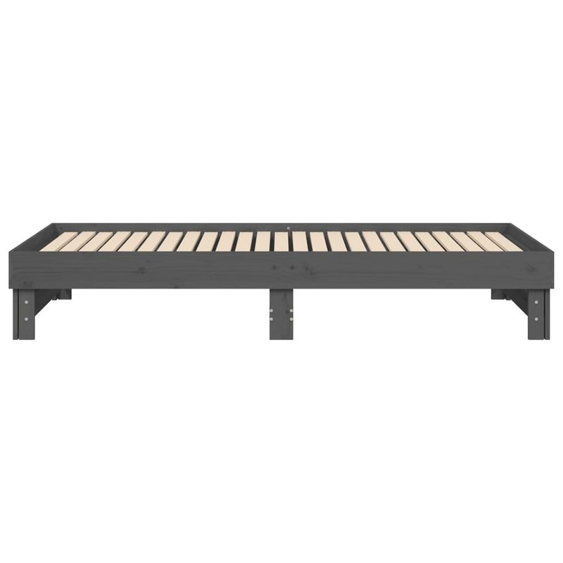 Casa si Gradina - Mobilier - Paturi si accesorii - Paturi - Pat de zi extensibil, gri, 2x(90x200) cm, lemn masiv de pin - Infinity.ro