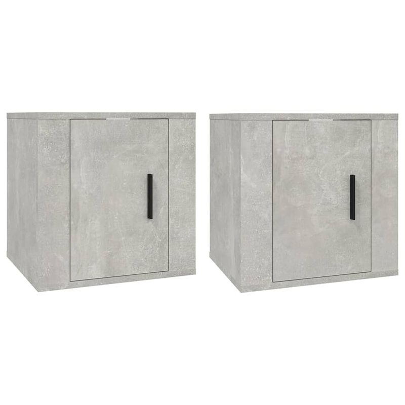 Casa si Gradina - Mobilier - Comode si corpuri - Comode - Dulap TV cu montaj pe perete, 2 buc., gri beton, 40x34,5x40 cm - Infinity.ro