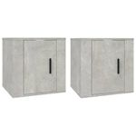 Casa si Gradina - Mobilier - Comode si corpuri - Comode - Dulap TV cu montaj pe perete, 2 buc., gri beton, 40x34,5x40 cm - Infinity.ro