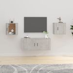 Casa si Gradina - Mobilier - Comode si corpuri - Comode - Dulap TV cu montaj pe perete, 2 buc., gri beton, 40x34,5x40 cm - Infinity.ro