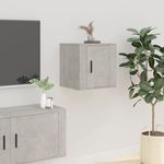 Casa si Gradina - Mobilier - Comode si corpuri - Comode - Dulap TV cu montaj pe perete, 2 buc., gri beton, 40x34,5x40 cm - Infinity.ro