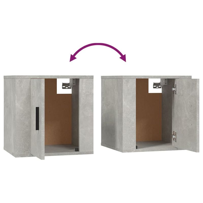 Casa si Gradina - Mobilier - Comode si corpuri - Comode - Dulap TV cu montaj pe perete, 2 buc., gri beton, 40x34,5x40 cm - Infinity.ro