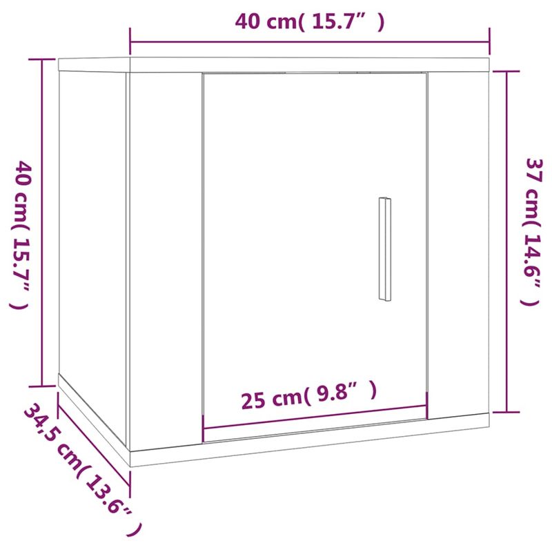 Casa si Gradina - Mobilier - Comode si corpuri - Comode - Dulap TV cu montaj pe perete, 2 buc., gri beton, 40x34,5x40 cm - Infinity.ro