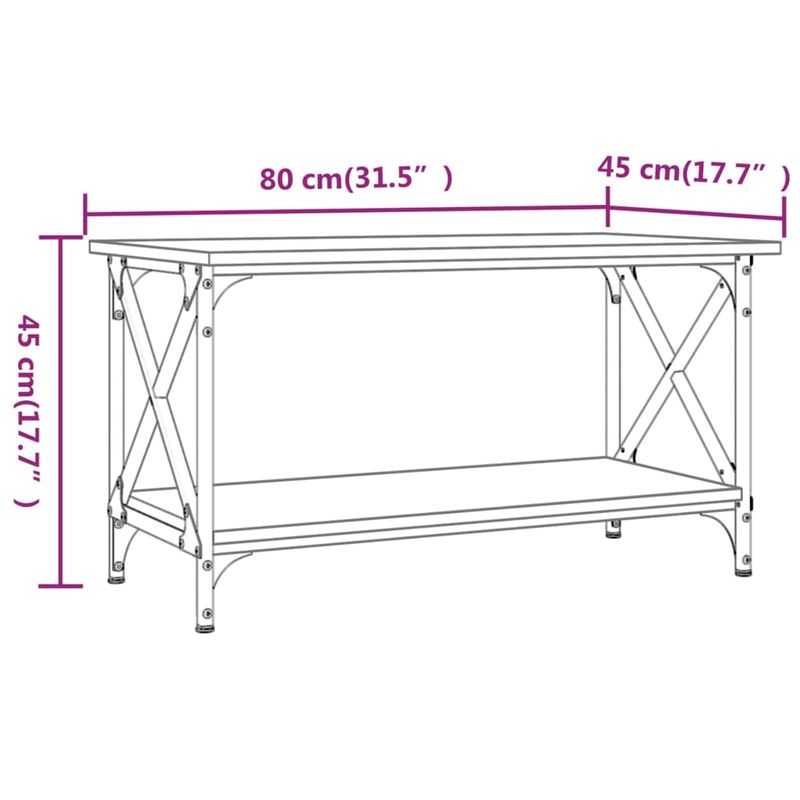 Casa si Gradina - Mobilier - Mese si birouri - Masute de cafea - Masuta de cafea, stejar sonoma, 80x45x45 cm lemn prelucrat si fier - Infinity.ro