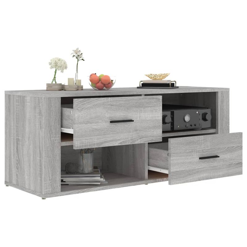 Casa si Gradina - Mobilier - Comode si corpuri - Comode - Comoda TV, gri sonoma, 100x35x40 cm, lemn prelucrat - Infinity.ro