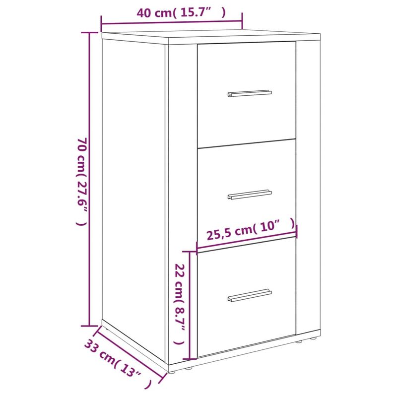 Casa si Gradina - Mobilier - Comode si corpuri - Comode - Servanta, gri beton, 40x33x70 cm, lemn prelucrat - Infinity.ro