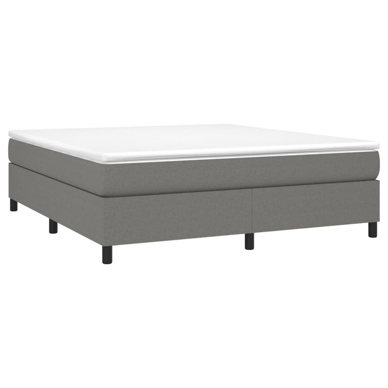 Casa si Gradina - Mobilier - Paturi si accesorii - Paturi - Pat box spring cu saltea, gri inchis, 180x200 cm, textil - Infinity.ro