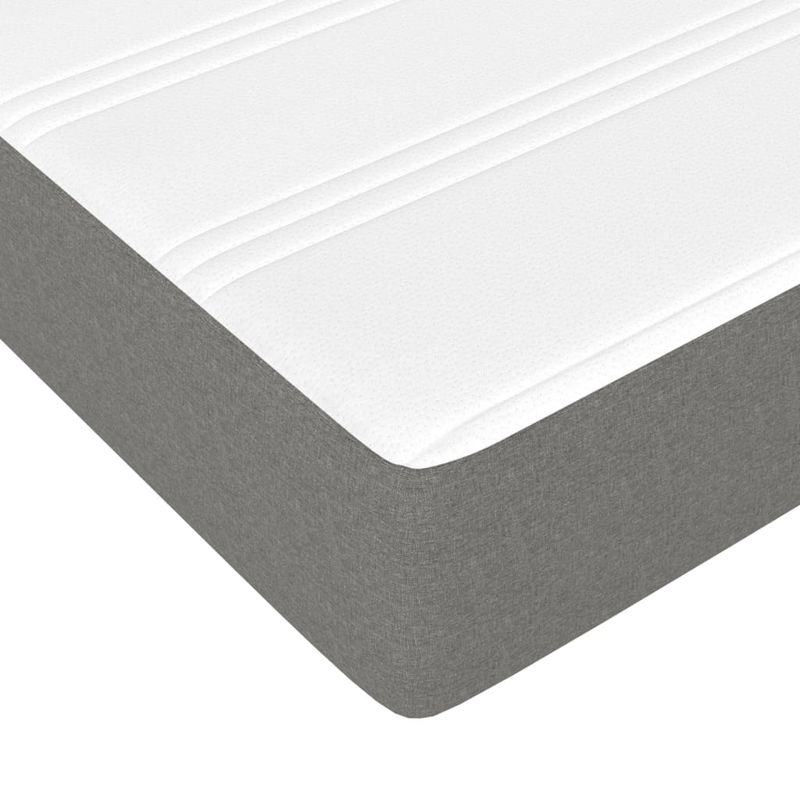 Casa si Gradina - Mobilier - Paturi si accesorii - Paturi - Pat box spring cu saltea, gri inchis, 180x200 cm, textil - Infinity.ro