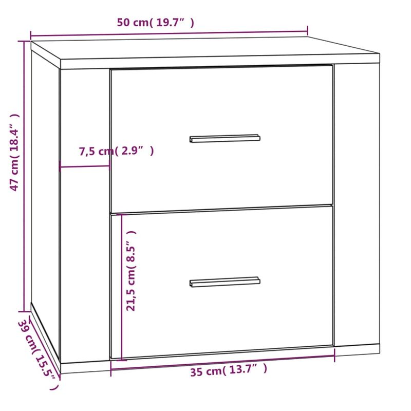 Casa si Gradina - Mobilier - Comode si corpuri - Noptiere - Noptiera, alb, 50x39x47 cm - Infinity.ro