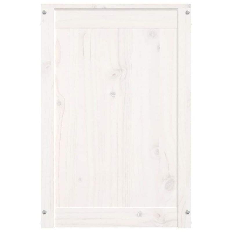 Casa si Gradina - Sanitare - Suporturi si accesorii baie - Accesorii baie - Cutie de rufe, alb, 44x44x66 cm, lemn masiv de pin - Infinity.ro