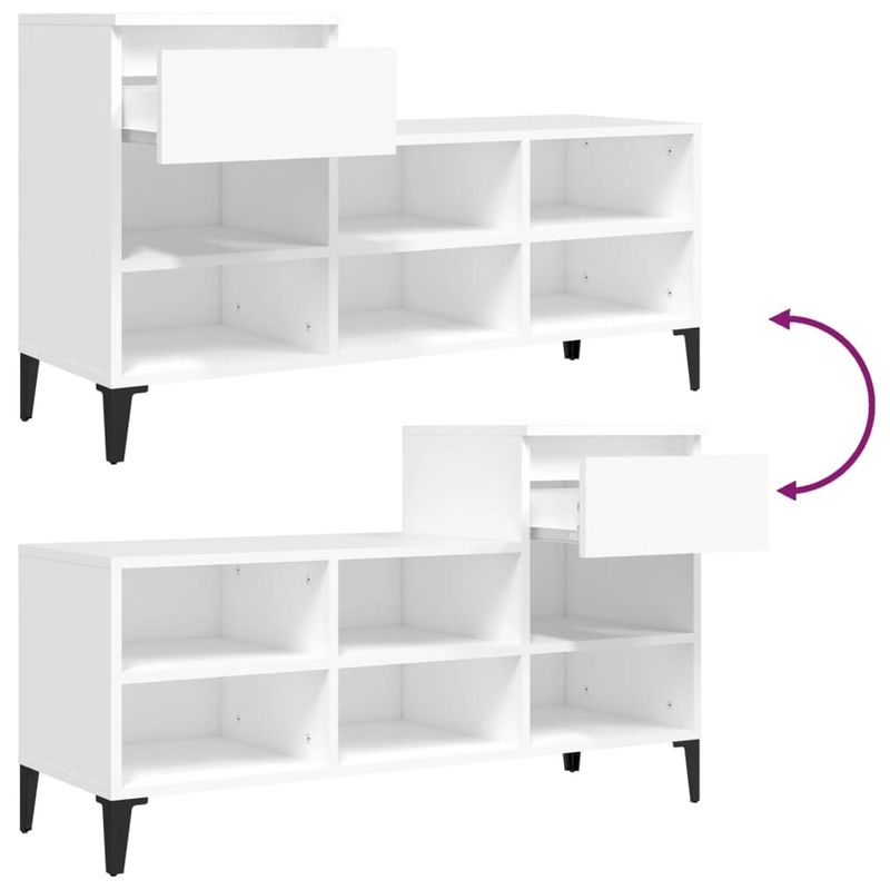 Casa si Gradina - Mobilier - Organizare si depozitare - Organizator incaltaminte - Pantofar, alb, 102x36x60 cm, lemn compozit - Infinity.ro