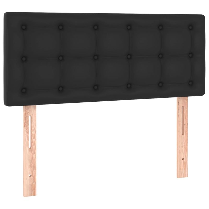 Casa si Gradina - Mobilier - Paturi si accesorii - Paturi - Pat continental cu saltea & LED, negru, 80x200 cm, piele eco - Infinity.ro