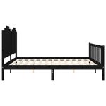 Casa si Gradina - Mobilier - Paturi si accesorii - Paturi - Cadru de pat cu tablie Small Single, negru, lemn masiv - Infinity.ro