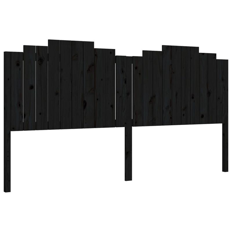 Casa si Gradina - Mobilier - Paturi si accesorii - Paturi - Cadru de pat cu tablie Small Single, negru, lemn masiv - Infinity.ro