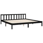 Casa si Gradina - Mobilier - Paturi si accesorii - Paturi - Cadru de pat cu tablie Small Single, negru, lemn masiv - Infinity.ro