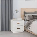 Casa si Gradina - Mobilier - Comode si corpuri - Noptiere - Noptiera, 2 buc., alb, 40x34x45 cm, lemn masiv de pin - Infinity.ro