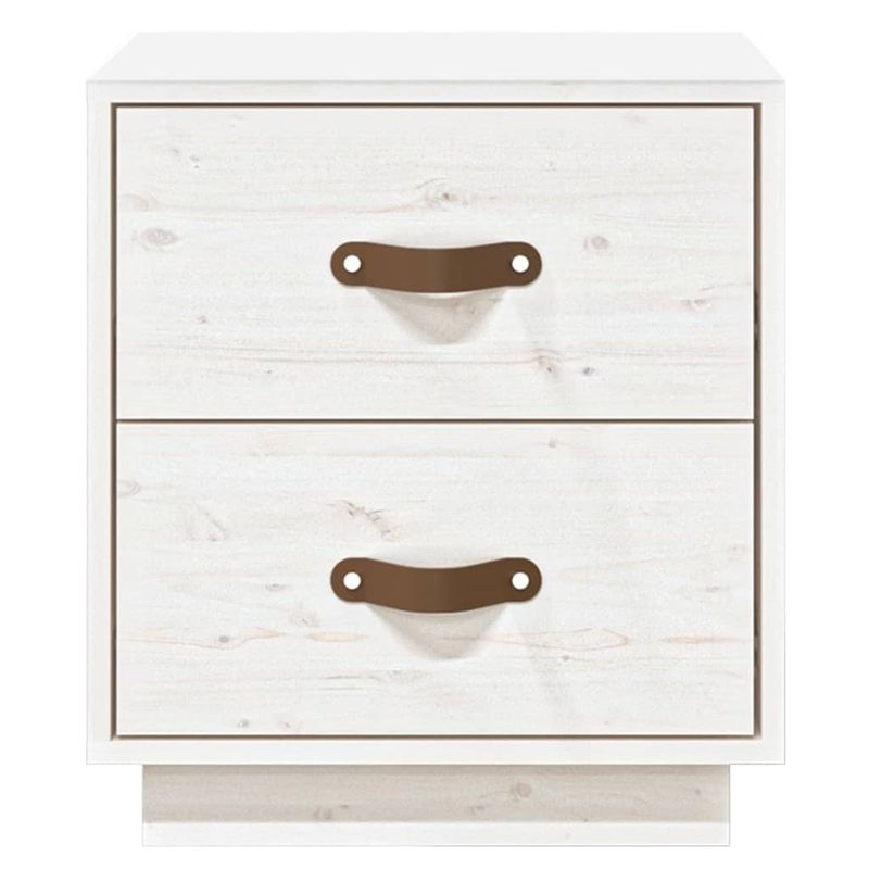 Casa si Gradina - Mobilier - Comode si corpuri - Noptiere - Noptiera, 2 buc., alb, 40x34x45 cm, lemn masiv de pin - Infinity.ro