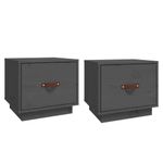 Casa si Gradina - Mobilier - Comode si corpuri - Noptiere - Noptiera, 2 buc., gri, 40x34x35 cm, lemn masiv de pin - Infinity.ro