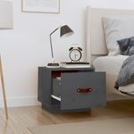 Casa si Gradina - Mobilier - Comode si corpuri - Noptiere - Noptiera, 2 buc., gri, 40x34x35 cm, lemn masiv de pin - Infinity.ro