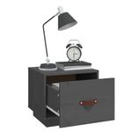 Casa si Gradina - Mobilier - Comode si corpuri - Noptiere - Noptiera, 2 buc., gri, 40x34x35 cm, lemn masiv de pin - Infinity.ro
