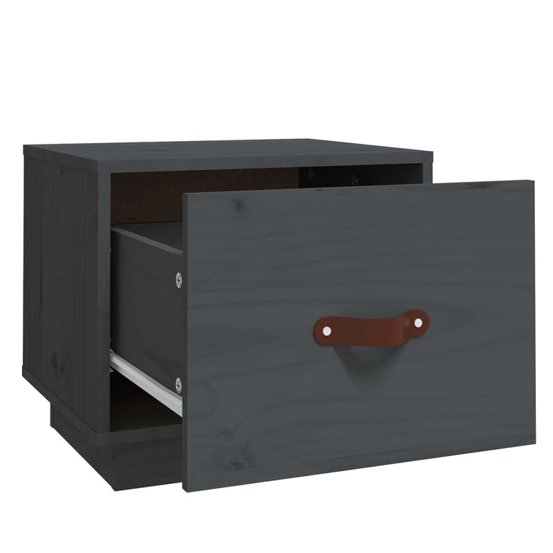 Casa si Gradina - Mobilier - Comode si corpuri - Noptiere - Noptiera, 2 buc., gri, 40x34x35 cm, lemn masiv de pin - Infinity.ro