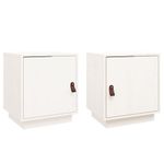 Casa si Gradina - Mobilier - Comode si corpuri - Noptiere - Noptiera, 2 buc., alb, 40x34x45 cm, lemn masiv de pin - Infinity.ro