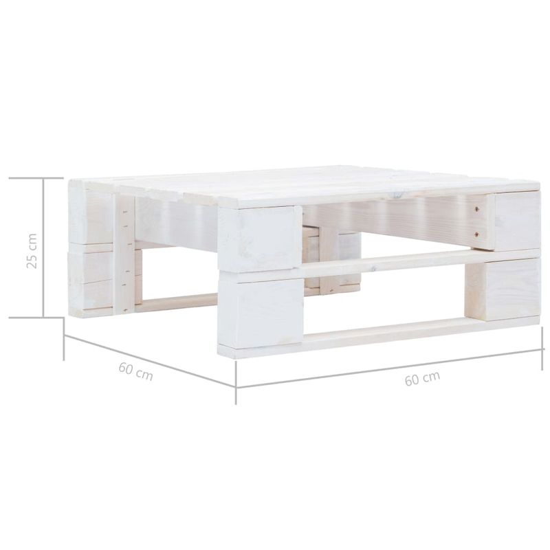 Casa si Gradina - Gradina si terasa - Mobilier exterior - Canapele si fotolii gradina - Otoman de gradina din paleti, alb, lemn de pin tratat, model suport pentru picioare - Infinity.ro