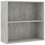 Casa si Gradina - Mobilier - Biblioteci si rafturi - Biblioteci - Biblioteca cu 2 rafturi, gri beton, 80 x 30 x 76,5 cm, PAL - Infinity.ro
