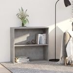 Casa si Gradina - Mobilier - Biblioteci si rafturi - Biblioteci - Biblioteca cu 2 rafturi, gri beton, 80 x 30 x 76,5 cm, PAL - Infinity.ro