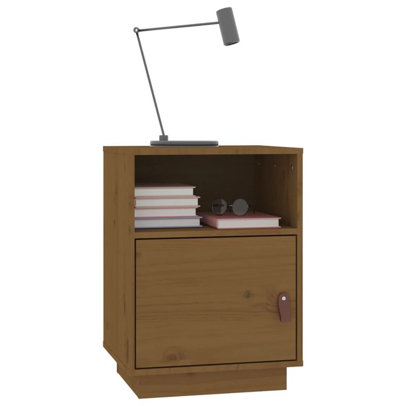 Casa si Gradina - Mobilier - Comode si corpuri - Noptiere - Noptiera, 2 buc, maro miere, 40x34x55 cm, lemn masiv de pin - Infinity.ro