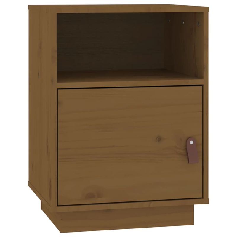 Casa si Gradina - Mobilier - Comode si corpuri - Noptiere - Noptiera, 2 buc, maro miere, 40x34x55 cm, lemn masiv de pin - Infinity.ro